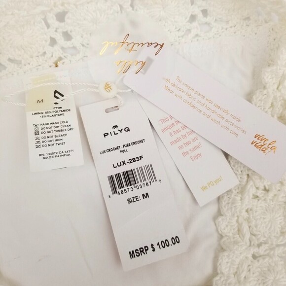 NWT PQ Swim Blair Halter Bikini Top and Lux Crochet Bikini Bottom Set S/M - Picture 9 of 9